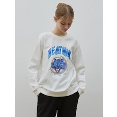 [르샵(LeShop)] 라이언비트닉 자수패치 뒷판 밑단 스토퍼 맨투맨 (택가격: 89000원)