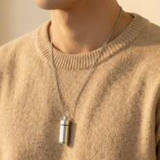 티타늄 알약 키링 목걸이 휴대용 심장약 캡슐 약통 설하정 방수 펜던트, 그린, 1개