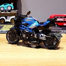 【台灣出貨】仿真重機摩托車模型 川崎 奧古斯塔 重機摩托車 回力合金摩托車 模型機車 小汽車玩具 哈雷模型, 奧古-藍, 1個