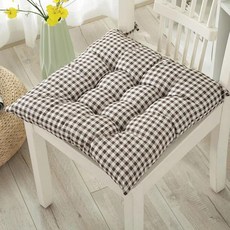 사각형 심플 모던 코튼 린넨 의자 패드 다다미 바닥 홈 오피스 좌식 쿠션 장시간 앉기 방석, B. 격자 무늬