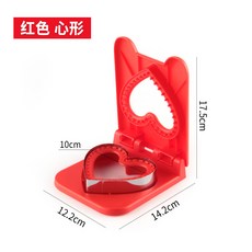 손 보호대가 있는 샌드위치 커터 포켓 샌드위치 커터 토스트 빵 몰드 베이킹 도구, 1개, 손 보호대가 있는 빨간색 하트 모양