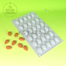 Dorica 35 캐비티 아몬드 커널 디자인 실리콘 무스 금형 DIY 디저트 푸딩 초콜릿 케이크 장식 도구 Bakewar, 01 MC 651