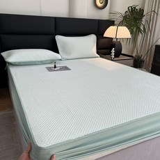 加高35公分 乳膠床包冰絲涼蓆, 水綠,1.2m牀笠兩件套