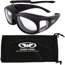 미국출고 아마존4.5+ 201264 Global Vision 오토바이 안전 선글라스 안경 위에 적합 투명 렌즈는 ANSI Z87.1 표준 충족 안경에 대한 부드럽고 통풍이