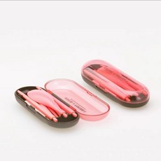 戶外旅行便攜折疊餐具筷子勺收納盒學生兒童成人食品級材料, 蜜桃粉, 1個