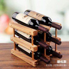 DIY 지효와인랙 우드 가능 4개에 원목 와인홀더 술 가정용 2병 보관함 원목색, 1개, K. 와인 6병 수납