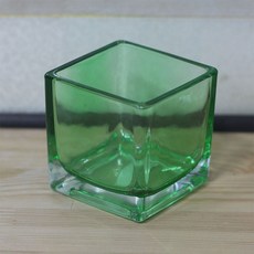 [아로마케이] 캔들 사각용기 소이캔들 유리용기, 그린사각120ml, 1개