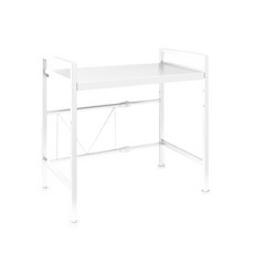 第二代可伸縮微波爐置物架 雙層廚房收納架, 單層白色附贈塑膠掛勾), 1個