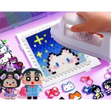 48색 펄러비즈 퓨즈 핸드메이드 3d입체캐릭터만들기 DIY 컬러 픽셀 비즈 재료 세트, 24색 펄러비즈 세트 + 도구