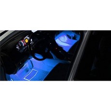 LED車用氣氛燈 一拖四燈條 車內裝飾燈 12燈四條組, 1個, 單色版本(冰藍色)