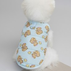 해피펫밀리 웜테디 패딩조끼, 1개, 스카이