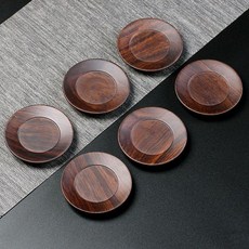 黑檀圓荷葉杯墊套組, 1個, 黑檀圓杯墊8cm6片裝, N/A