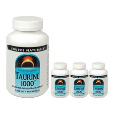 SOURCE NATURALS 牛磺酸膠囊 1000mg, 60顆, 4罐