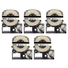 트렌드하우 엡손 호환 라벨테이프 SS24K 24mm 흰색바탕/검정글씨 5개, SS24K 흰색바탕/검정글씨 5개