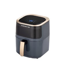 DIAMOND CHEF 氣炸鍋 減油少油 熱穿透可視氣炸旋風鍋 4.5公升, 灰色, 旋風氣炸鍋