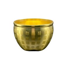 黃銅聚寶盆擺件 招財納福居家裝飾品 吉祥如意提升品味, 【一個】6.7cm百福缸