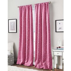 126828 Curtainworks STAR 스타ry Night 암막 봉 포켓 창문 커튼 싱글 패널 213.4cm(84인치) 핑크 1Q82470GPK