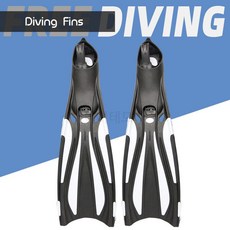 프리다이빙 롱핀 스노클링 고속 가속 수영훈련용품 다이빙 장비 부드러운 소재 바캉스 필수 아이템 실내외 수영장 활용 가능, 블루 블랙
