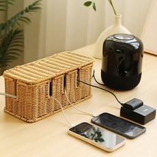 라탄 멀티탭 정리함 전선 전기선 콘센트 가리개 5구 3구, 1개