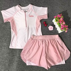 DIU 兒童泳衣女孩新款寶寶分體女童防曬游泳衣中大童溫泉訓練泳裝