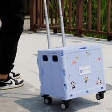 접이식카트 대형 핸드 폴딩 마트 쇼핑 시장 장바구니 캐리어 손수레 4바퀴, 퍼플, 1개