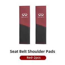 인피니티 가죽 카시트 벨트 투톤 스플라이싱 어깨 보호 패드, 1개, 6. Red-1pc