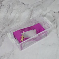 조이클린 중형 케이지 호환 크레스티드게코 사육장 크레 은신처 습식 도마뱀집 백업 풀하우스, 파스텔핑크, 조이클린(중형)