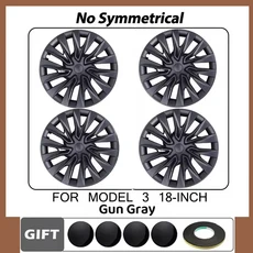 Tesla Model 3 2023 용 4PCS HubCap 18 인치 성능 교체 휠 캡 자동차 림 커버 액세서리, 01 Gun Grey 4 PCS