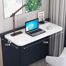 벽걸이 접이식테이블 간이 테이블 원룸 책상 선반 고정형, 1인용, 70 x 30cm 피아노 페인티드 화이트