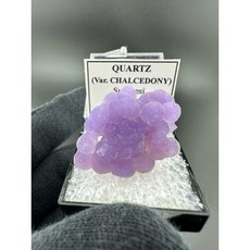 樂石 印尼紫葡萄玉髓微型礦物礦標 獨特葡萄狀結晶, 1個