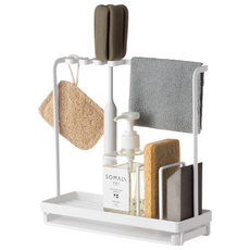 아티로 다용도 싱크대 정리 수세미 홀더 욕실 칫솔 걸이, 퓨어 화이트, 1개