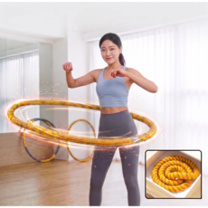 우셀렉트 스프링 훌라후프 실내 무소음 운동기구 다이어트 뱃살관리, 1개, 옐로우, 1.5kg