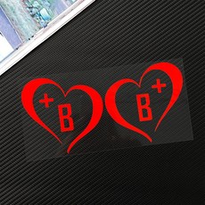 혈액형 스티커 오토바이 헬멧 스티커 A B O AB형 반사 스티커 방수 스티커, AB+, 2개