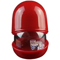 小骰盅 帶透明蓋 送5顆骰子 七色任選, 黃色