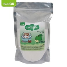 PetsOK 햄스터 목욕모래 - 사과향 백색 천연규사 실리카 모래 드워프 골든 친칠라, 500g, 1개