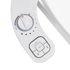 OLUFIA 온수 및 냉수 비데 톨리엣용 온수 비데 부착 조절 가능한 수압이 있는 비전기 따뜻한 비데 이중 노즐 후면 및 여성 워시 - 셀프 클리닝 (화이트), White