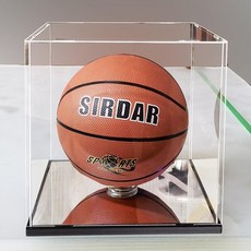 기념품 배구공 전시케이스 싸인볼 커버 장식장 사인볼 베이스 기념볼 진열대 스탠드, 두꺼운 검정 배경 + 거울(볼 제외), L20W20H20+ 트레이(3볼 적합)