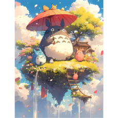 피스리에 지브리 토토로 풍경 직소퍼즐, 1개, 하늘섬의 숲의 정령들, 1000피스 1개, 하늘섬의 숲의 정령들, 1000피스