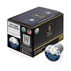 티팟 버라이어티 팩 큐리그 브루어 및 커피 메이커 한 모듬 러 얼그레이 잉글리시 브렉퍼스트 차이 카모마일 K컵 브루잉용 허브 티비티 15캔 1팩, 14 Organic English Breakfast B, 12 Count (Pack of 1)