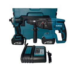 18V 無刷 三用電錘 衝擊起子機 雙機組 充電電動, 1個, 173起子機+242電錘【原廠二電一座箱
