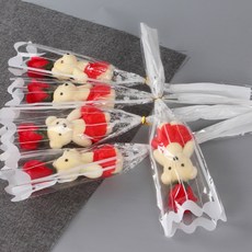 곰돌이 장미비누 비누꽃 선물세트 화장실 세면대 향수비누 데코용품, 1개, SN.곰송이 연핑크