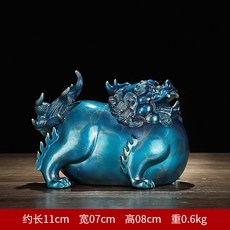 純銅貔貅擺件皮休一對聚財, 1件, 小號榮華富貴左邊寶石藍:如圖所示