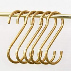 양키홈 6피스 황동 S자형 후크 골드 코트 옷 수건 걸이 주방 냄비 팬 커피 컵 랙, Silver (12 Pieces)