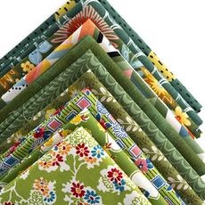 퀼팅맘 수입 원단 컬러풀 챠밍 플라워 로맨틱 러블리 10종 세트, 1개, 그린 10종