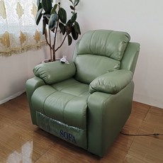 네일샵 전동 리클라이너 높이조절 높이 180도 175도 리클라이너소파 천연가죽 가죽, 160도 수동+발판, 포레스트 그린  두꺼워짐  내마모성