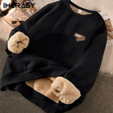 羊羔絨青少年衛衣秋冬潮牌學生加絨加厚無帽上衣男士外套