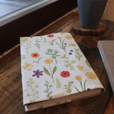 神秘花園-白色 書衣 書套 可調式 布書衣 A6 A5 B6 50K 25K 32K 20K 16K, 1個