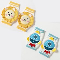 臺灣出貨 嬰兒爬行護膝蓋 兒童防摔學走路 寶寶爬行護膝 夏季護肘 加厚學步軟墊 涼感護膝 幼兒爬行護膝 ZDIB, 黃獅子+小火箭（0-3歲）-2雙裝, 1個