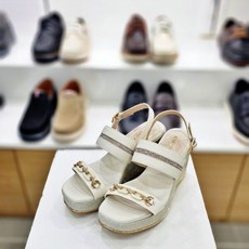 탠디 보석 웨지 데일리 여성 8CM굽 샌들 아이보리 X24042_DG