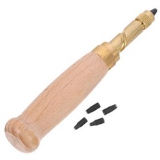 자동 나사 펀치 도구 공예 종이 바인딩 인쇄용 황동 바디 나무 손잡이 고무 플라스틱 섬유, 1개, 기본